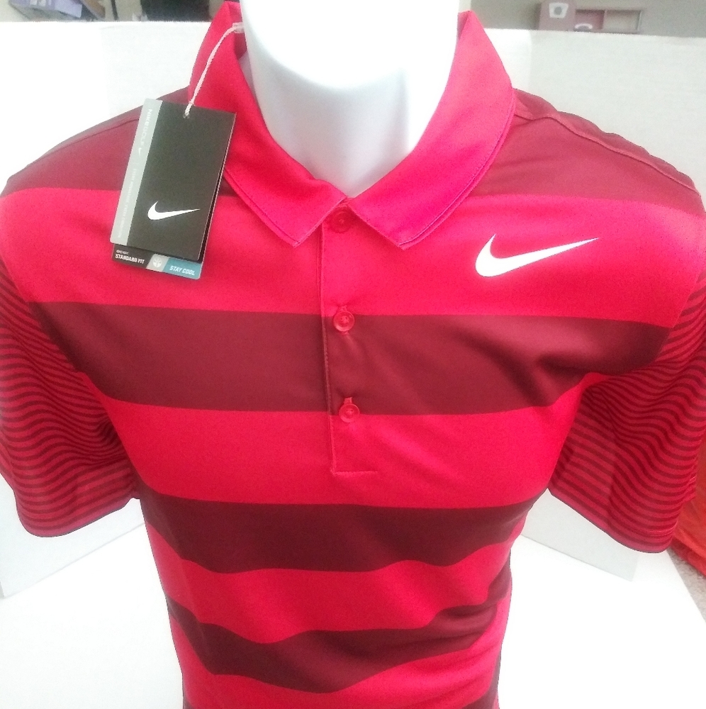 Nike Breath Bold Sripe Polo. New. Mens Sz: Small/T